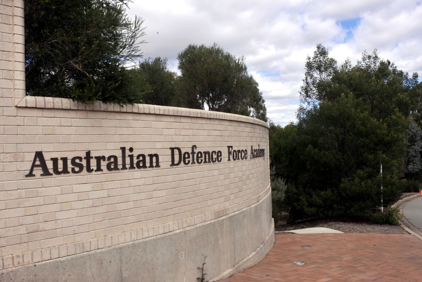 The front entrance of the Australian Defence Force Academy in Canberra.