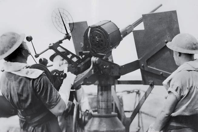 Oerlikon anti-aircraft gun, in use during World War II.