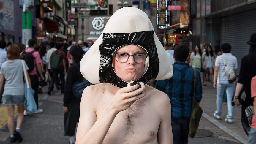 David Elliot-Jones as Onigiri Man in Japan.