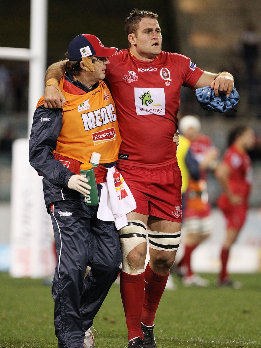 Injury blow ... James Horwill leaves the field against the Brumbies last May