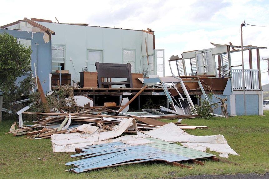 Destroyed house in Yeppoon after Tropical Cyclone tore through central Queensland town