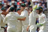 Australia celebrates Joe Root's dismissal