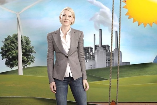 Cate Blanchett in the 'say yes' to a carbon price advert.