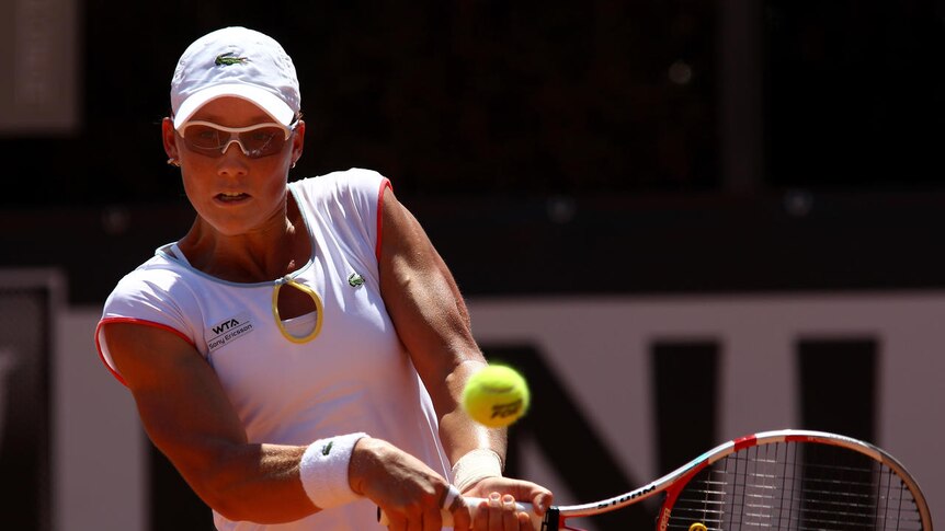 Bring on the quarters ... Sam Stosur advanced past Polona Hercog in straight sets.
