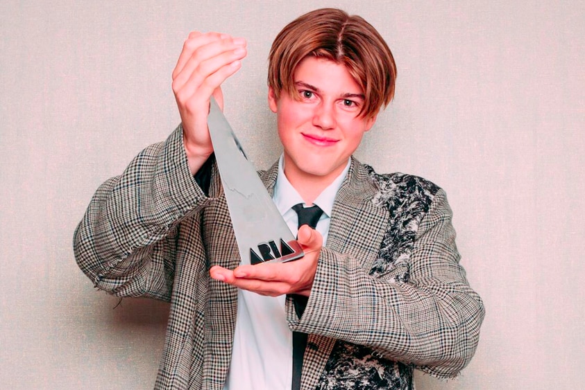 Ruel at the ARIA Awards 2018 where he became the youngest solo artist ever to win an ARIA, for Breathrough Artist