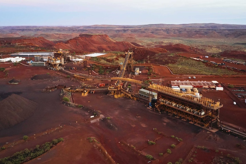 An aerial shot of FMG's Iron Bridge project in the Pilbara.