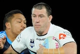 Unstoppable ... inspirational Sharks skipper Paul Gallen scored a second-half double.