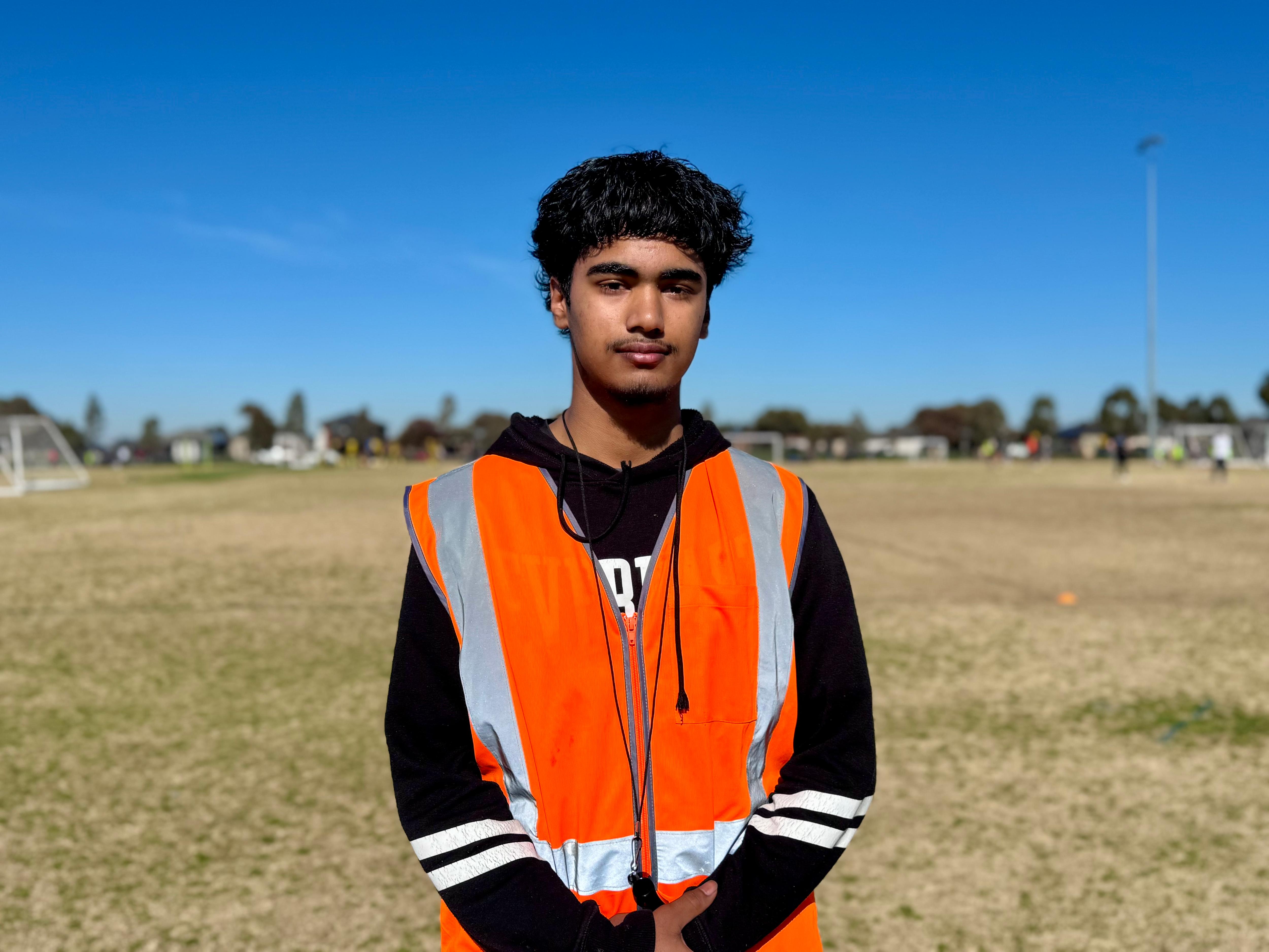 Mohammad Aamiruddin looks seriously at the camera.