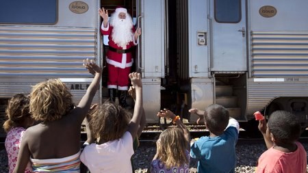 Santa on his Indian Pacific Christmas travels