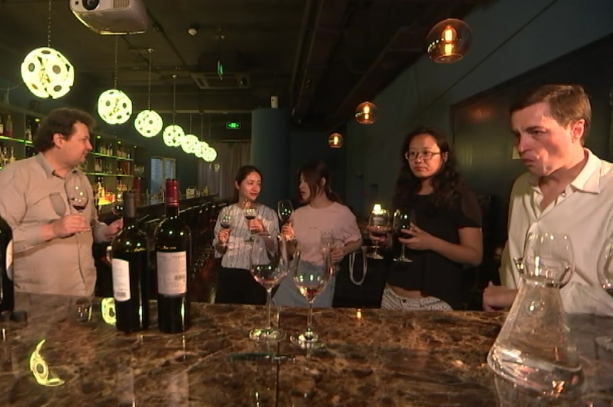 People wine-tasting in Beijing