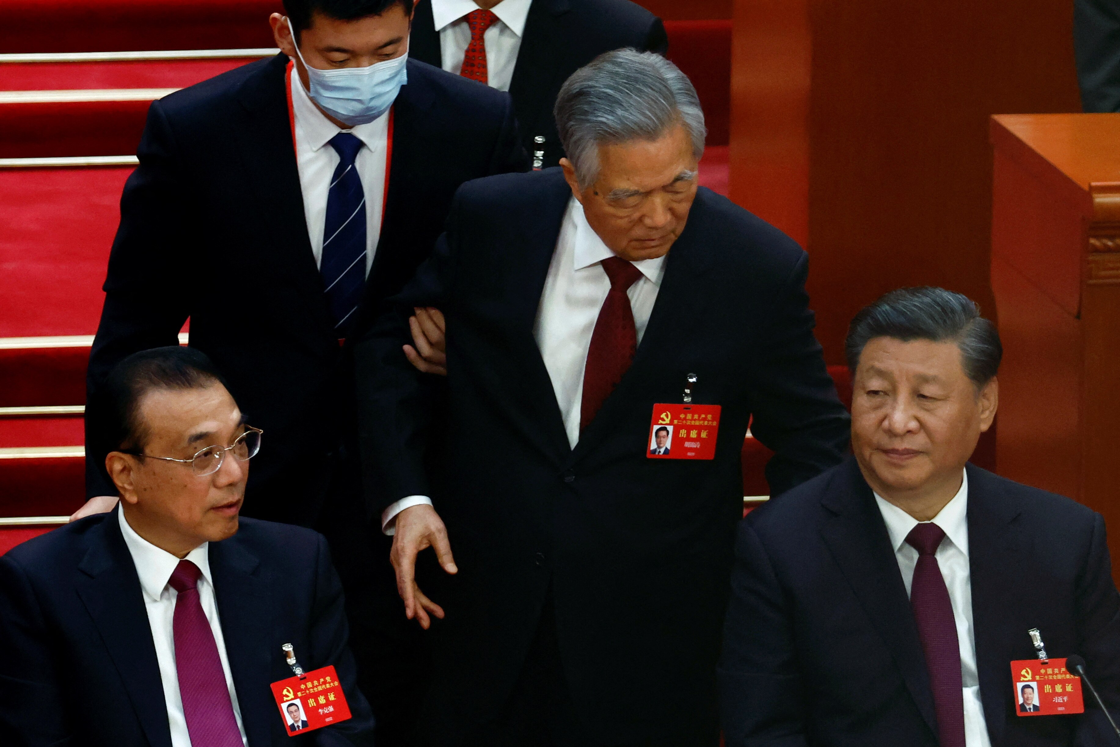 Former Chinese President Hu Jintao Escorted Out Of Party Congress As Xi ...