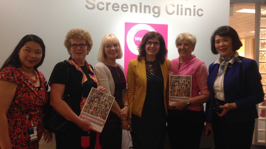 ACT Health representatives at the release of a report on breast cancer outcomes in Canberra.