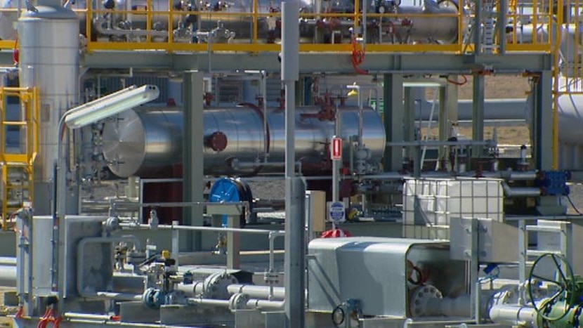 Gas pipes and infrastructure at new $250 million natural gas plant at Roma