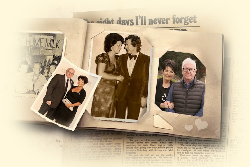 A composite image of a married couple together through the years.