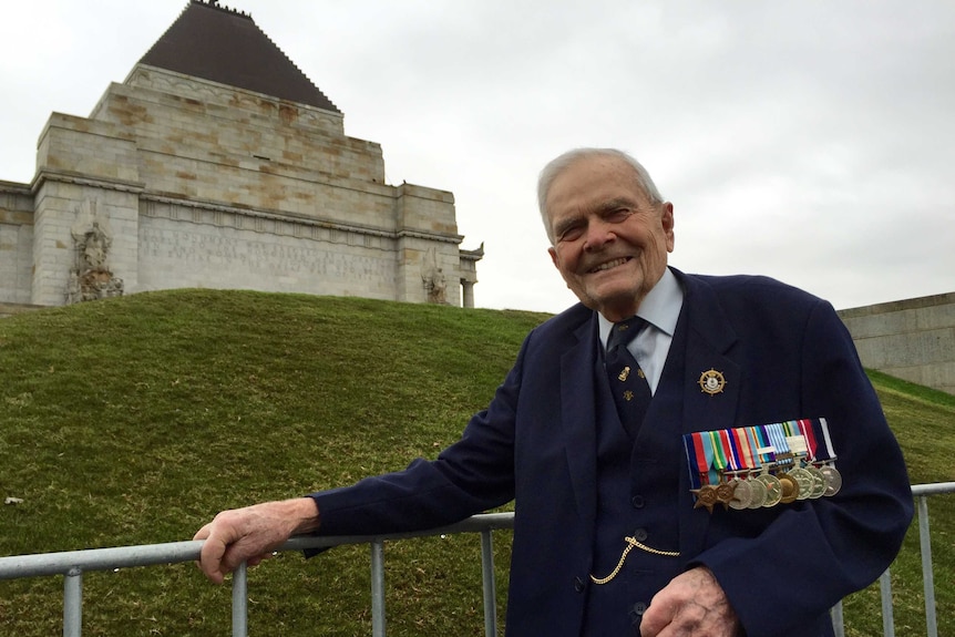 Doug Symes led the Melbourne Anzac Day parade