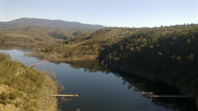 The old Cotter Dam goes under.