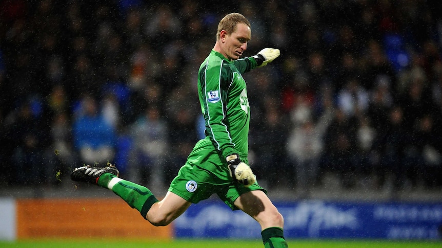 Sheffield Wednesday keeper Chris Kirkland in former days playing for Wigan in the Premier League.