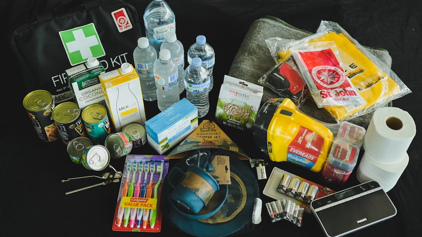 A whole bunch of stuff to use in an emergency.