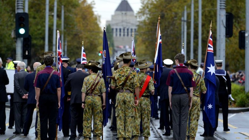 Anzac Day march in Melbourne 2015.