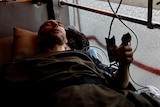 Wounded Ukrainian soldier