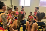 Chelsea Randall addresses the Adelaide Crows AFL Women's team