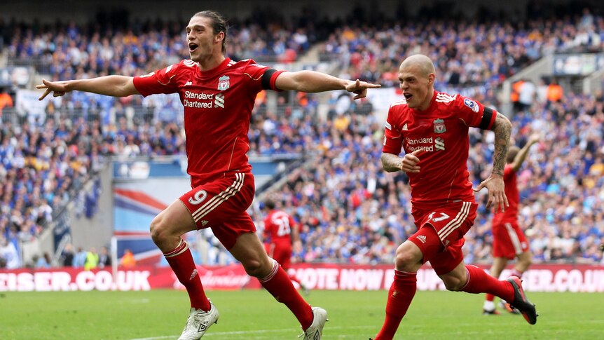 Carroll celebrates Wembley winner