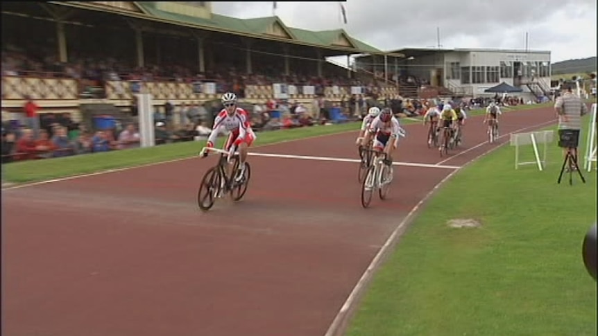 cyclists on a racetrack