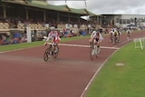 cyclists on a racetrack