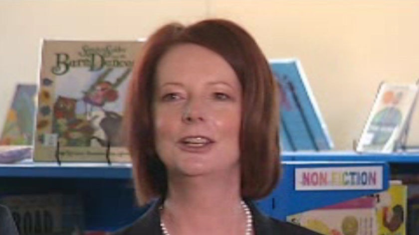 Prime Minister Julia Gillard at Challis primary school in Armadale