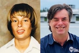 Image of teenage schoolboy on left and current image of same person aged 50 on right 