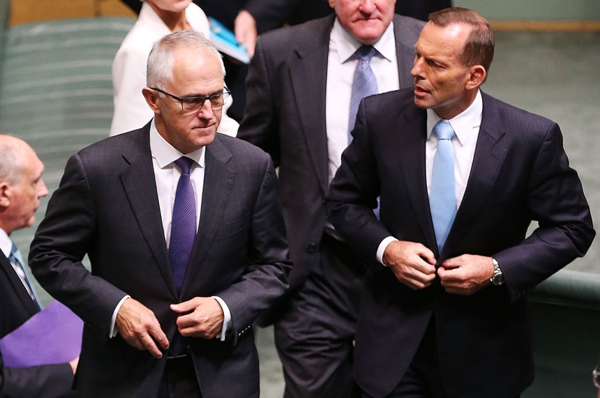 Malcolm Turnbull and Tony Abbott in parliament in 2009