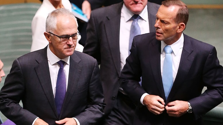 Malcolm Turnbull and Tony Abbott in parliament in 2009