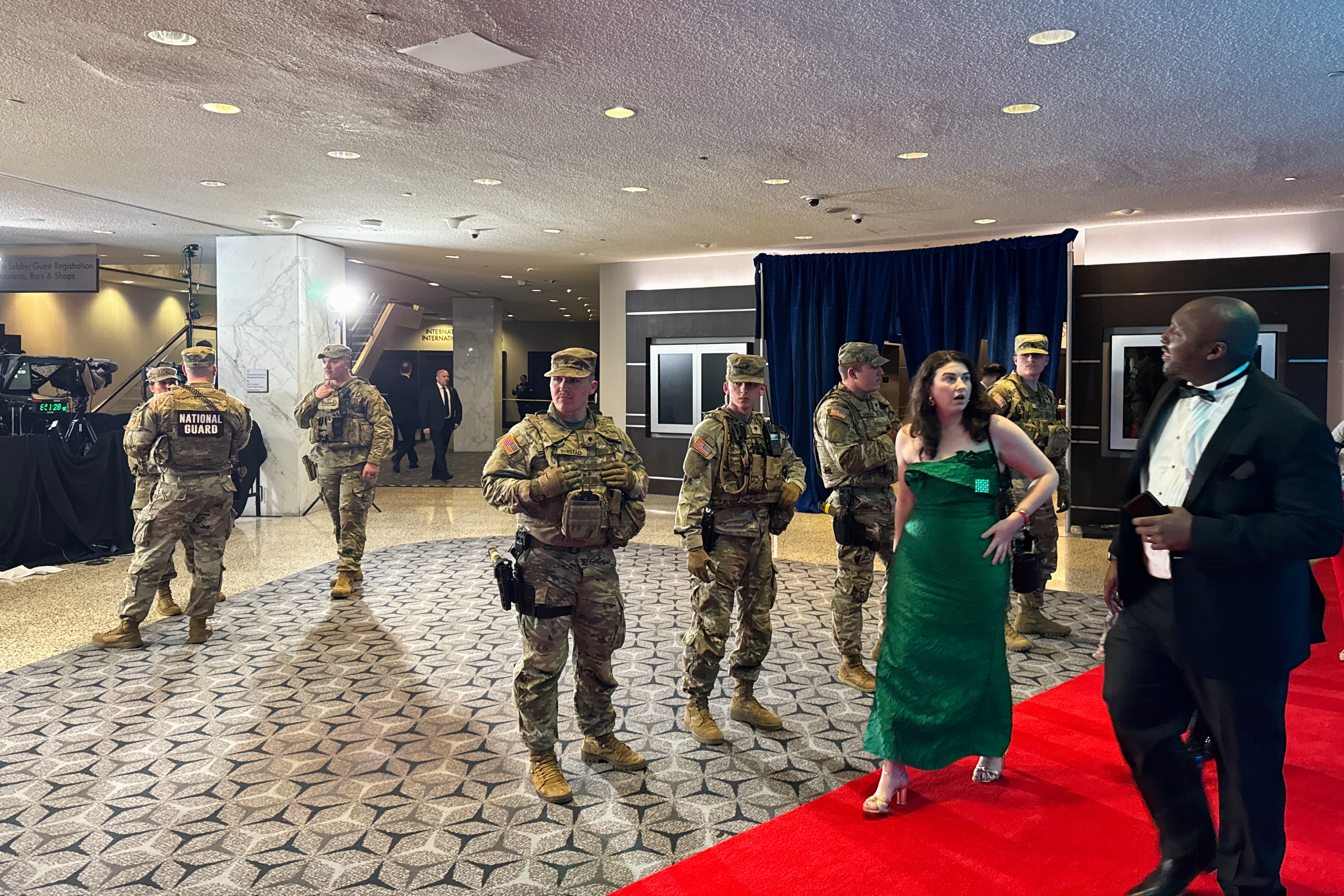 The National Guard also responded to the security incident at the Washington Hotel.