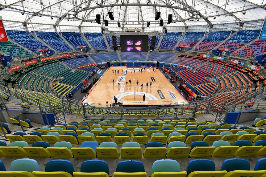 Ken Rosewall Arena features seat coverings in all colours of the rainbow