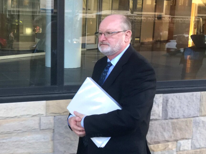 Peter Mitchell outside Newcastle courthouse