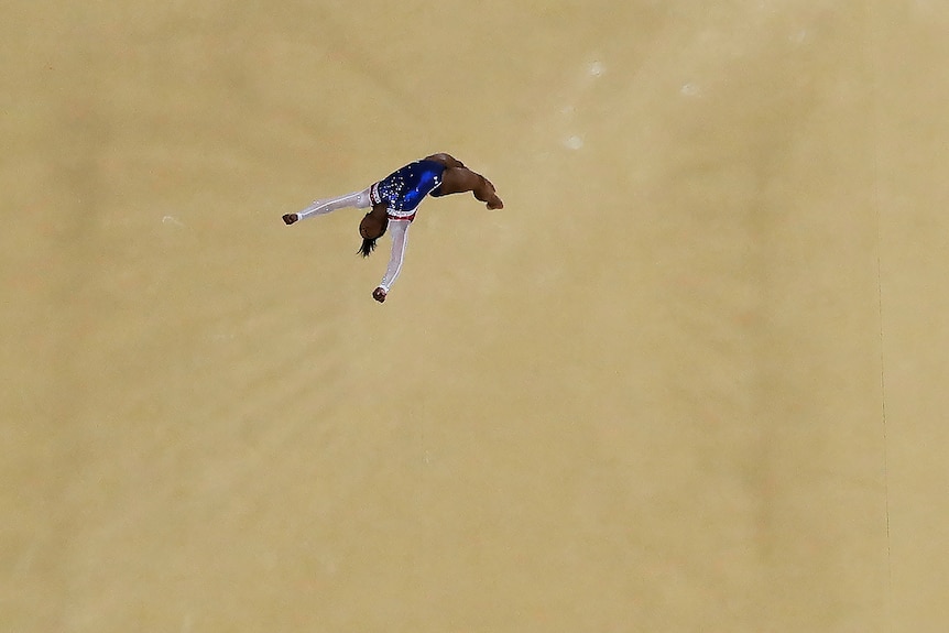 Simone Biles during the artistic gymnastics in Rio