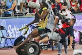 Usain Bolt is knocked flying by a segway, Aug 28 2015