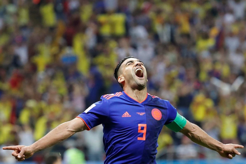 Radamel Falcao looks skyward after scoring