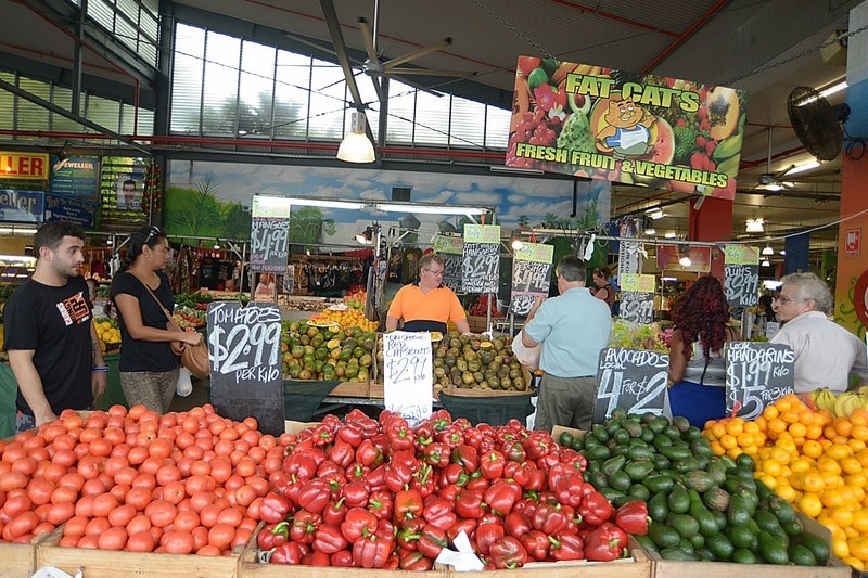 A fruit and vegetable market