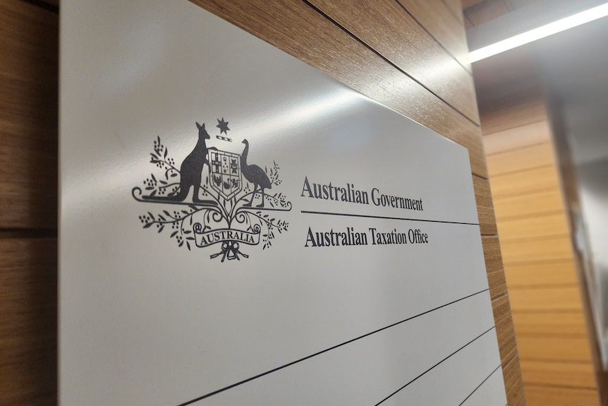 ATO Melbourne office, logo on the wall. 
