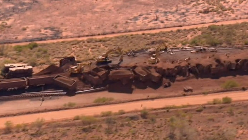 Aerial footage shows crash site after runaway train derailed