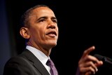 Obama speaking in Washington DC