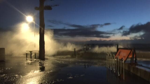 Wild weather at Glenelg.