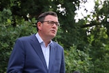 A picture of Daniel Andrews taken at an outdoor press conference.