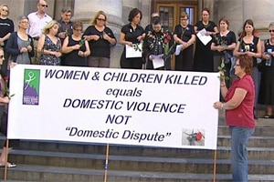 Australian women demonstrate for tougher laws against domestic violence