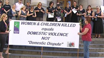 Australian women demonstrate for tougher laws against domestic violence