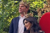 Shane Warne and Pallavi Sharda the 2015 king and queen of Moomba