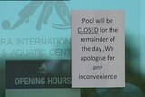A notice on the centre's door advised visitors the pool was closed.