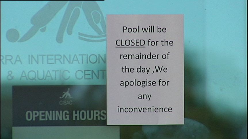 A notice on the centre's door advised visitors the pool was closed.