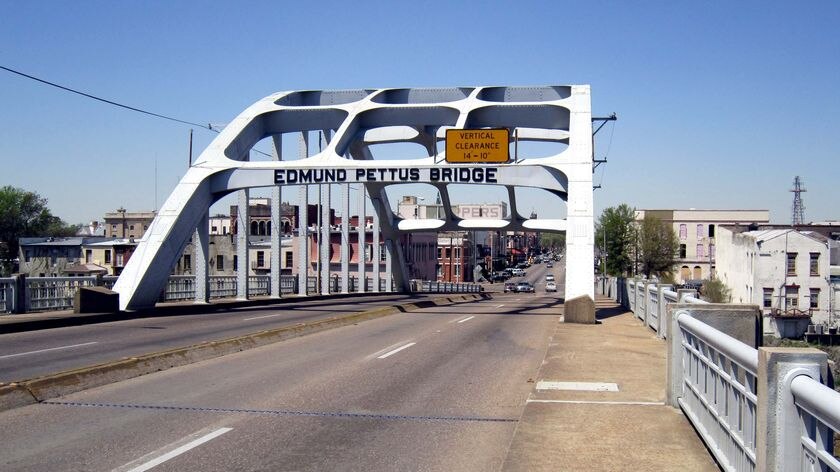 Footsteps of history: the Edmund Pettus bridge, where police confronted civil rights protesters in 1965